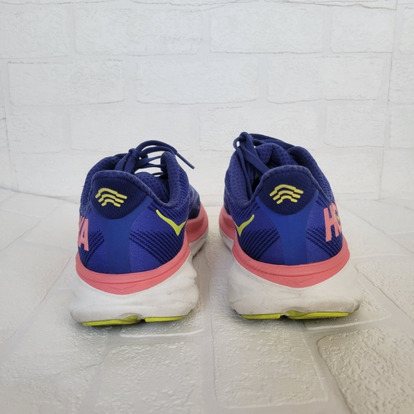 Hoka One Clifton 9 Evening Sky Coral Sneakers - Picture 7 of 12